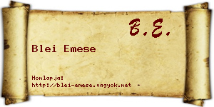 Blei Emese névjegykártya